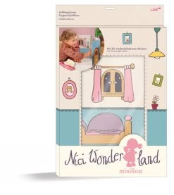 Nici 33238 Aufklappbares Puppen-Spielhaus Mit Stickern Wonderland MiniLina
