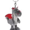 Nici 34091 Schlüsselanhänger Drache Dracon Grau Ca 10cm Plüsch Dragons