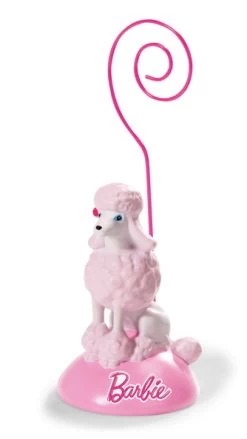 Nici 34379 Fotohalter BARBIE Rosa Pudel Sequin Ca 10cm Polyresin Zettelhalter