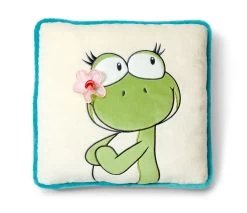 Nici 35444 Kissen Frosch Froschmädchen Green Lilly Mit Blüte 35x35cm Plüsch