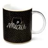 Nici 44013 Tasse MIAU Katze Schwarz Goldene Punkte 8x9,5 Cm Porzellan