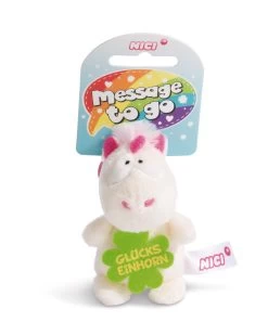 Nici 44985 Message To Go Loop 8cm Einhorn Theodor - GLÜCKSEINHORN