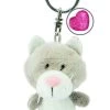 Nici 47531 Schlüsselanhänger Graue Katze Plüsch 7cm Herz-Symbol