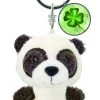 Nici 47537 Schlüsselanhänger Panda Bär Plüsch 7cm Kleeblatt-Symbol