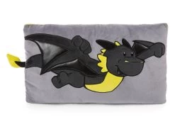 Nici 47996 Kissen Drache Dragor Schwarz-gelb Rechteckig 43x25cm Plüsch Dragonia