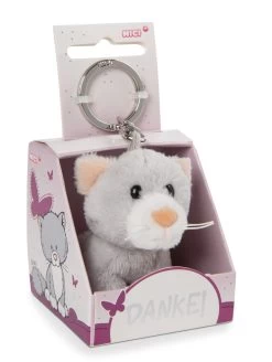 Nici 48123 Schlüsselanhänger Message Friends 6cm - Katze "Danke!"