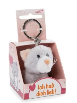 Nici 48125 Schlüsselanhänger Message Friends 6cm - Katze "Ich Hab Dich Lieb!"