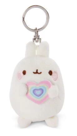 Nici 48220 Schlüsselanhänger Molang Mit Regenbogenherz 8cm Plüsch Kawaii