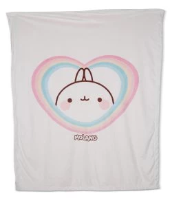 Nici 48229 Kuscheldecke Molang Mit Regenbogenherz 140x175cm Plüsch Kawaii