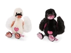 Nici 48266 + 48267 SET Zwei Schwäne 25cm Plüsch Kuscheltier Love Classics GREEN