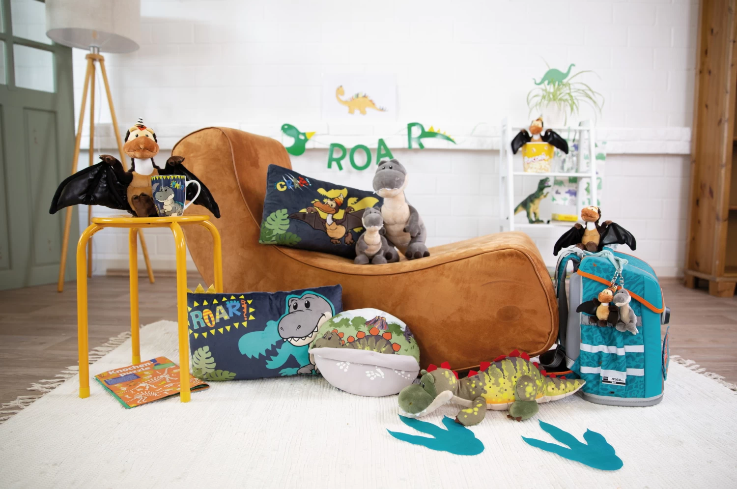 Nici 48819 Kissen Dinosaurier Tony-Rex Plüsch Dino T-Rex 43x25cm GREEN – Bild 4