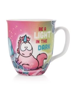 Nici 49113 Tasse Einhorn Midnight Floral "Be A Light In The Dark" Ca 360ml