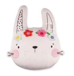 Nici 90528 Lemon Ribbon Kissen Hase Kopf Figürlich 35x35cm Plüsch