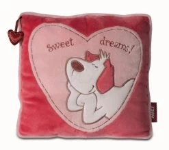 Nici 27536 Kissen Hund Love Rosa / Pink Quadratisch 25x25cm Sweet Dreams Plüsch